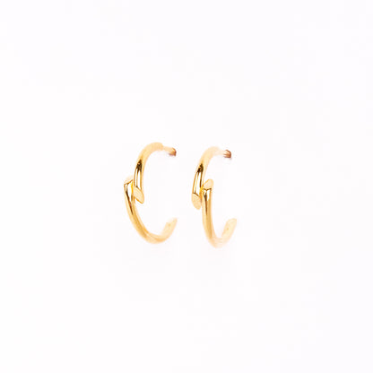 Caratly 18kt gold Disarranged Gold Earring with abstract staggered open hoop design under Rs. 40,000