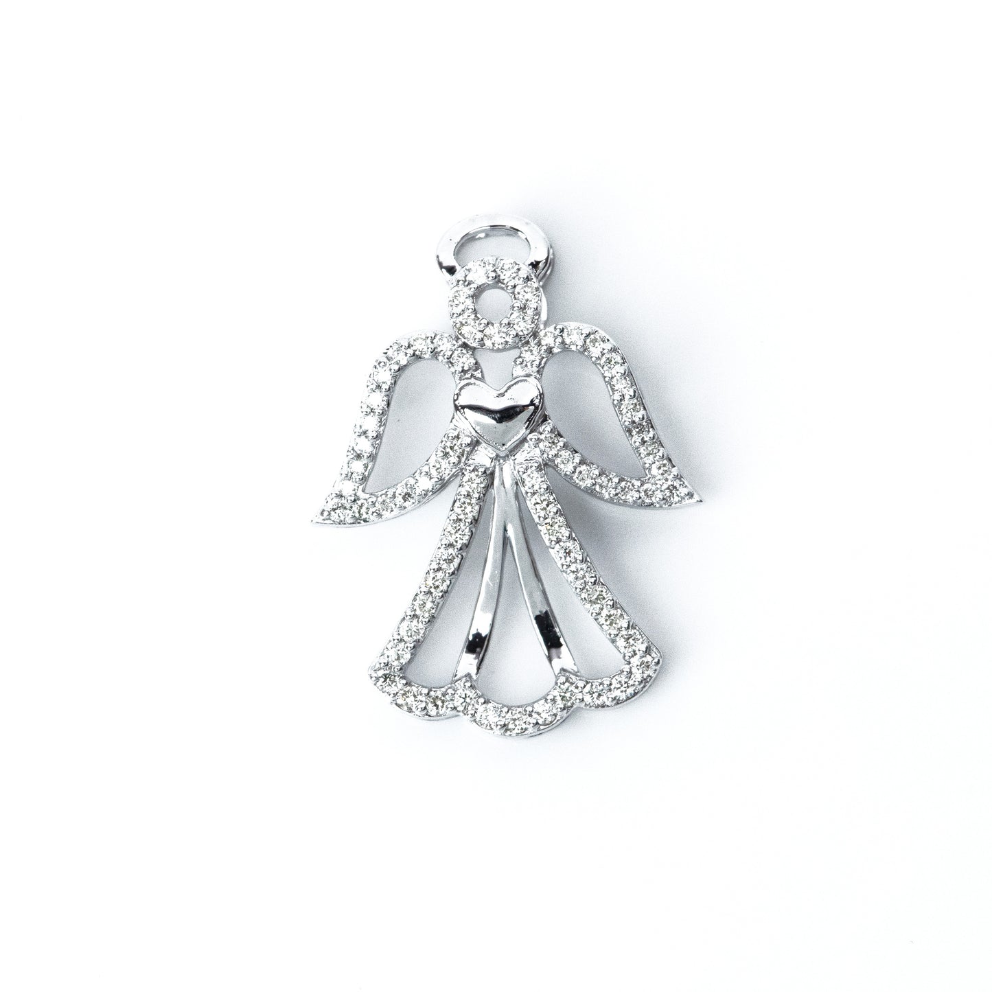 Caratly 18kt gold Guardian Angel Pendant with 0.28ct pave diamonds angel wing design protection charm under Rs. 70,000