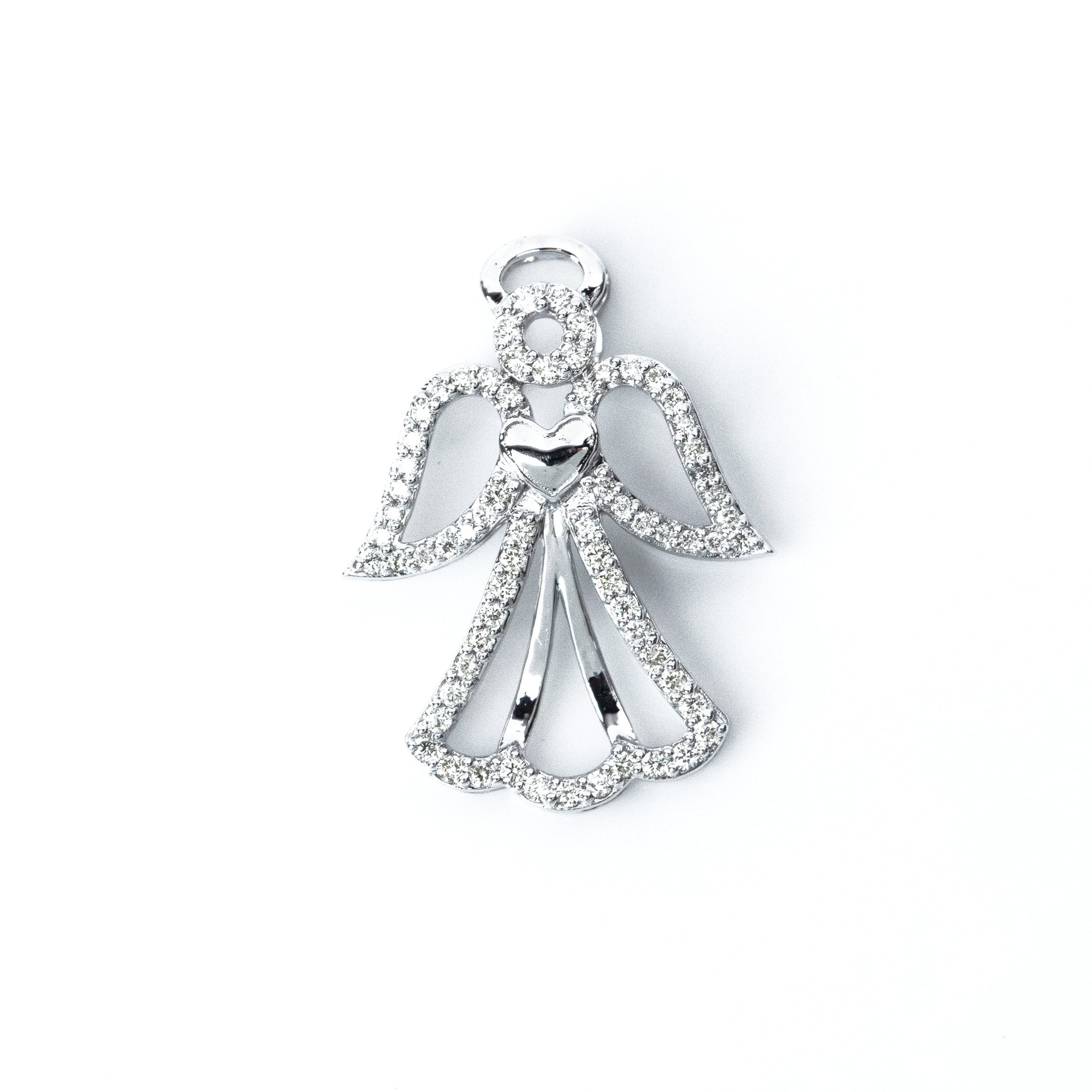 Caratly 18kt gold Guardian Angel Pendant with 0.28ct pave diamonds angel wing design protection charm under Rs. 70,000