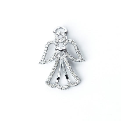 Caratly 18kt gold Guardian Angel Pendant with 0.28ct pave diamonds angel wing design protection charm under Rs. 70,000