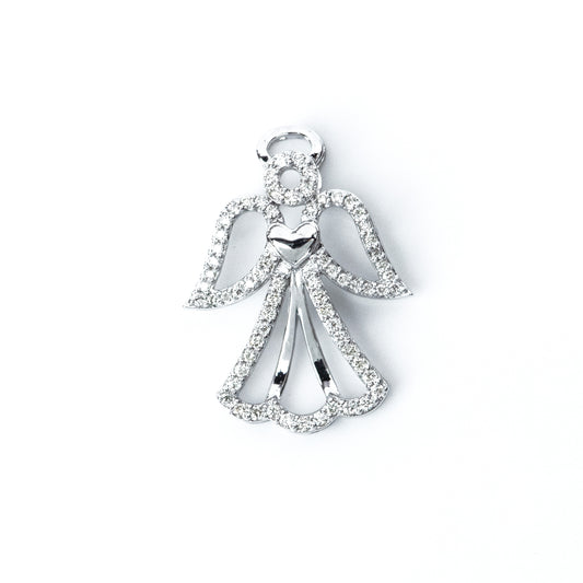 Caratly 18kt gold Guardian Angel Pendant with 0.28ct pave diamonds angel wing design protection charm under Rs. 70,000