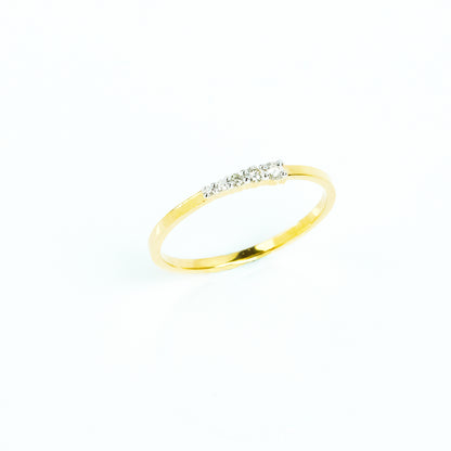 Caratly 18kt gold Diamond Flow Ring with 0.09ct graduated diamond row design minimalist band under Rs. 30,000