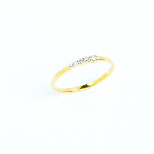 Caratly 18kt gold Diamond Flow Ring with 0.09ct graduated diamond row design minimalist band under Rs. 30,000