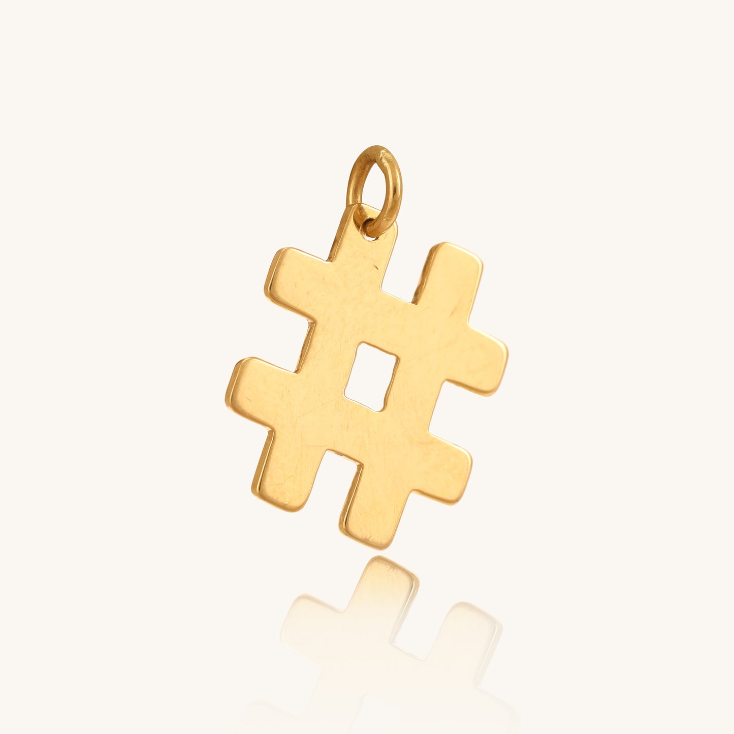 Caratly 18kt gold Hashtag Gold Pendant with solid gold hash symbol charm on a delicate chain under Rs. 15,000