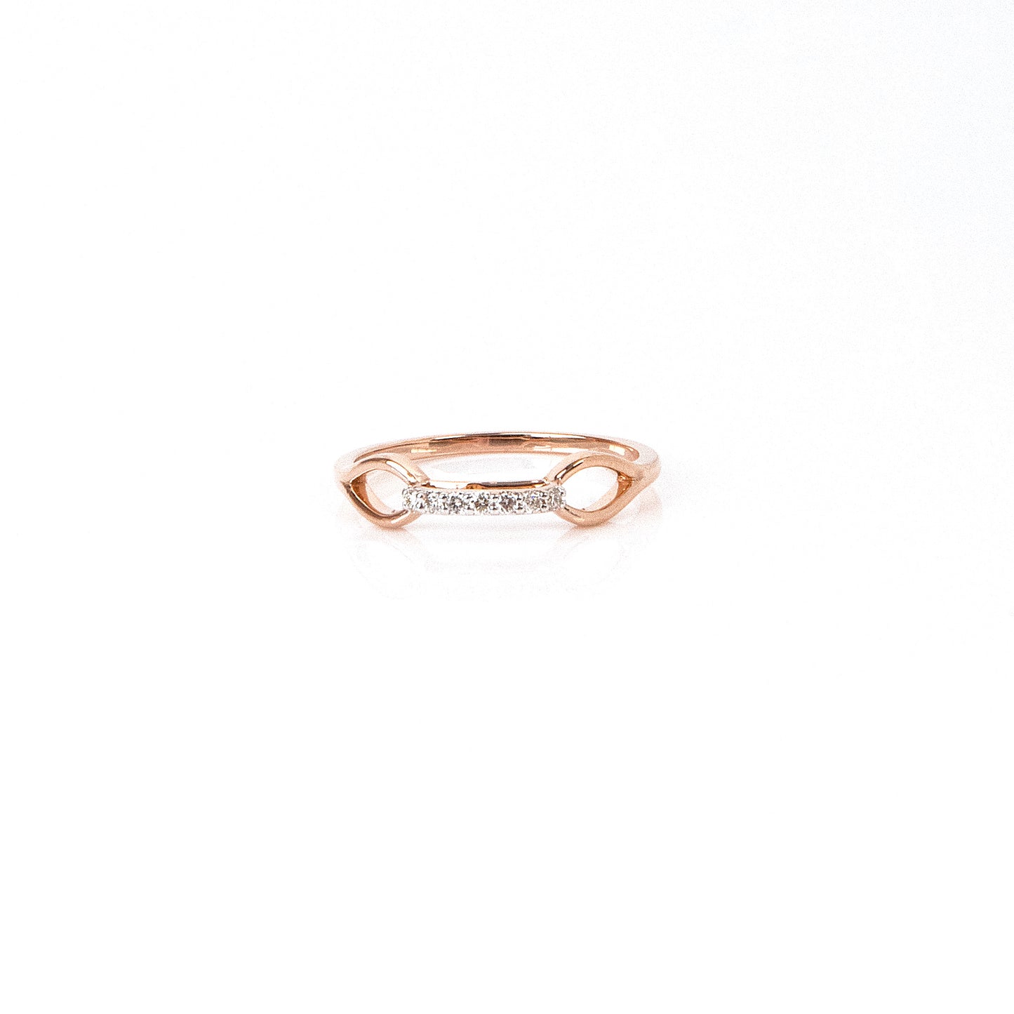 Caratly 18kt gold Uplifted Diamond Ring with 0.07ct raised bar setting and geometric cut-out design under Rs. 30,000