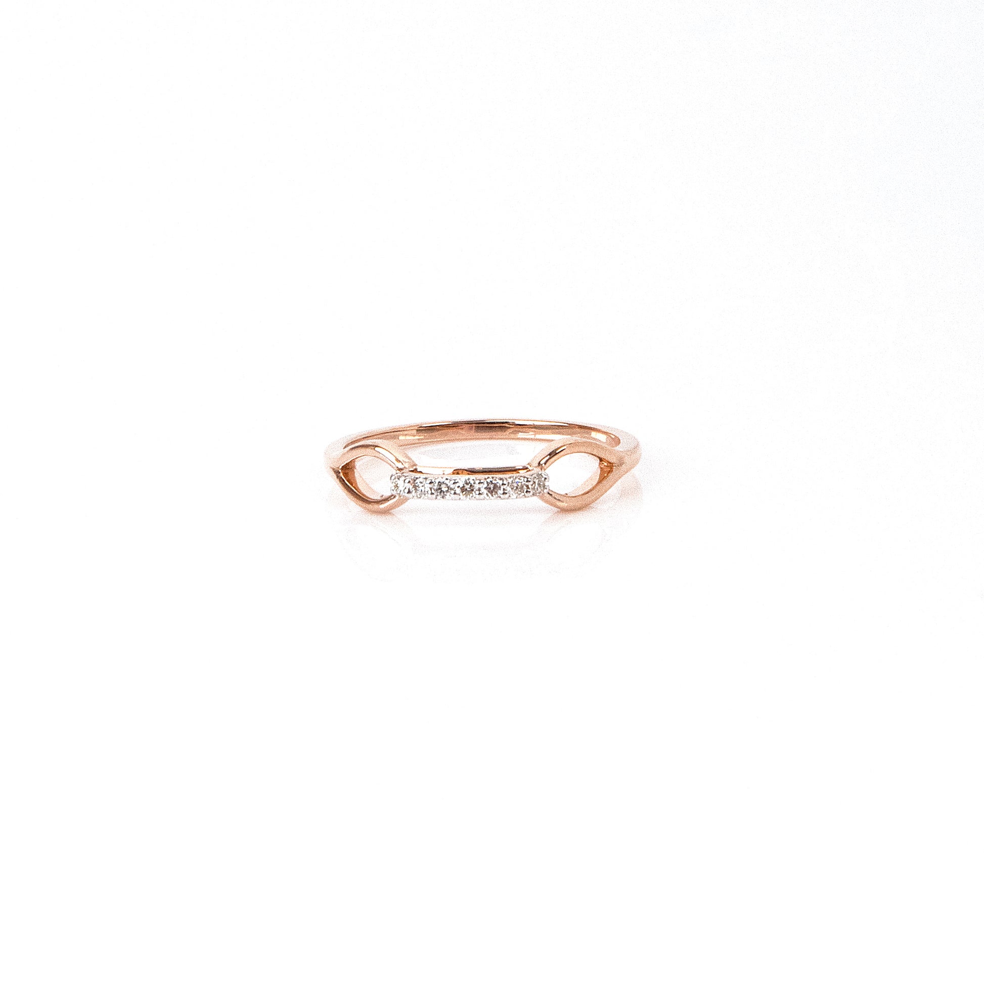 Caratly 18kt gold Uplifted Diamond Ring with 0.07ct raised bar setting and geometric cut-out design under Rs. 30,000