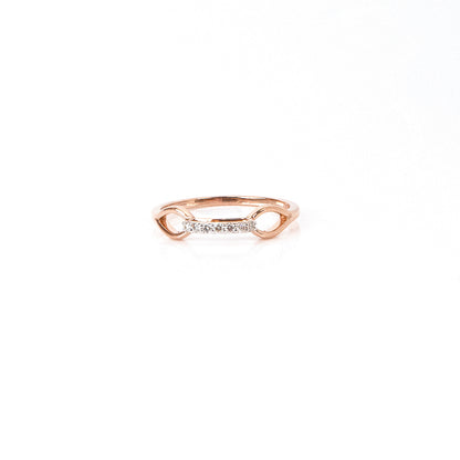 Caratly 18kt gold Uplifted Diamond Ring with 0.07ct raised bar setting and geometric cut-out design under Rs. 30,000