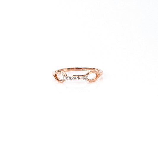 Caratly 18kt gold Uplifted Diamond Ring with 0.07ct raised bar setting and geometric cut-out design under Rs. 30,000