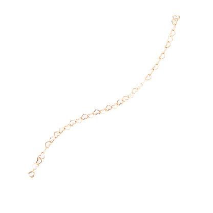 Caratly 18kt gold Interlinked Heart Bracelet with continuous open heart link design for women under Rs. 50,000